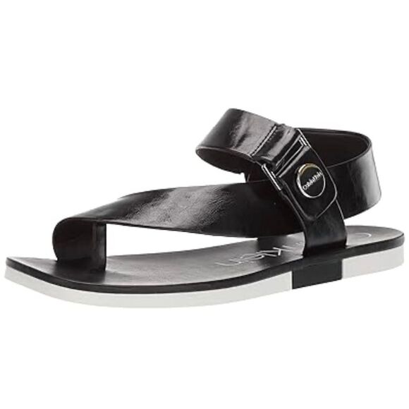 Good condition-Calvin Klein Black and White Women's Sandals US 9 - Picture 1 of 6